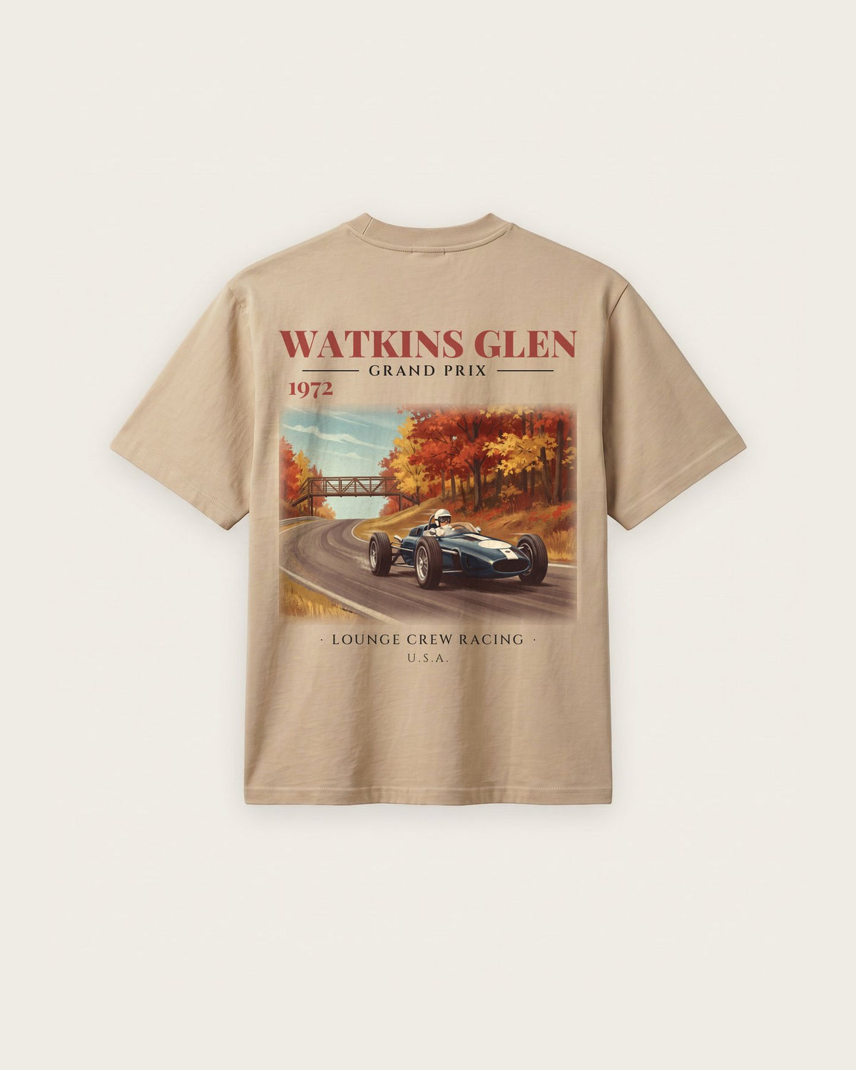 Camiseta “Watkins Glen Grand Prix 1972” — Areia — regular
