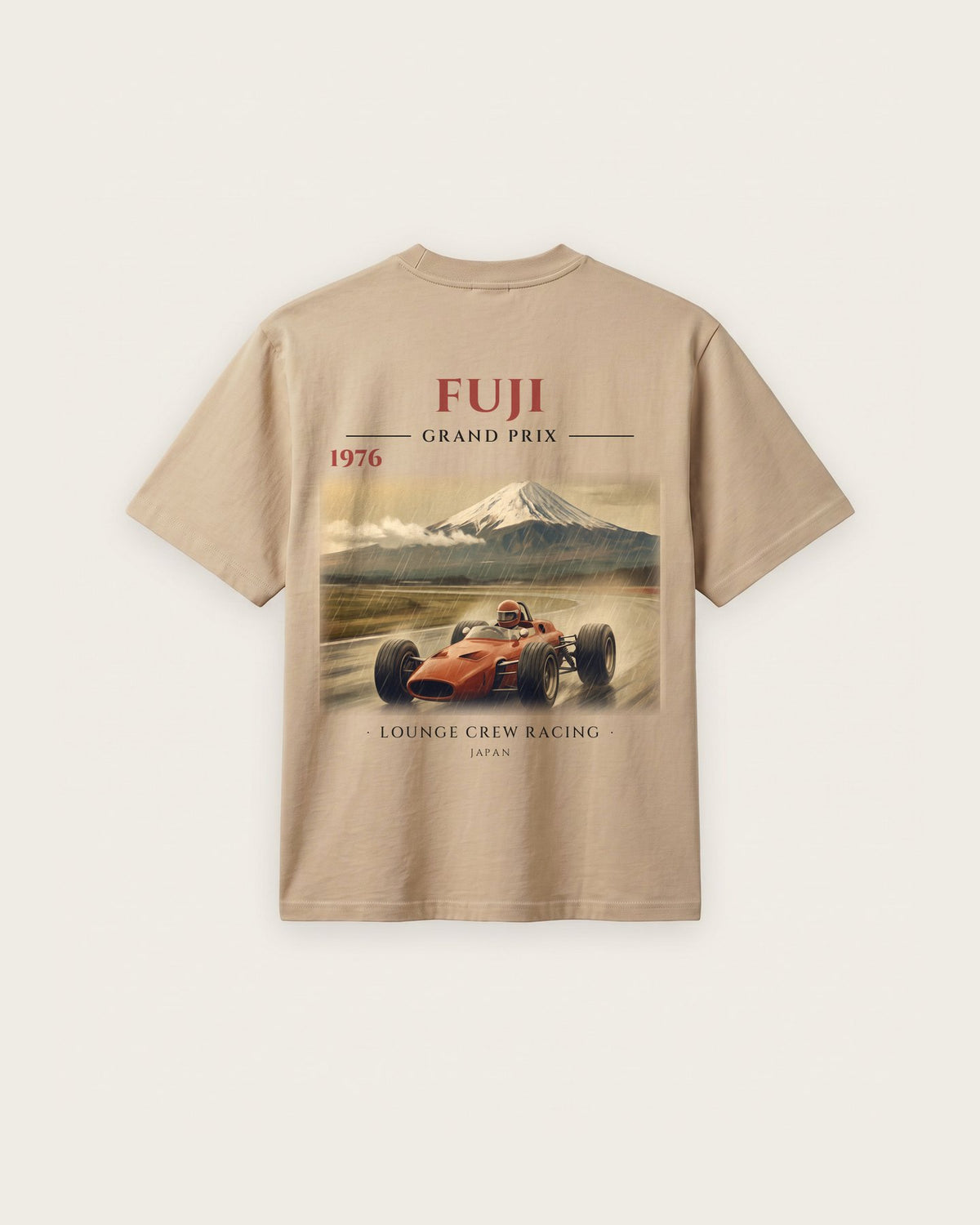 Camiseta “Fuji 1976” — Areia — regular