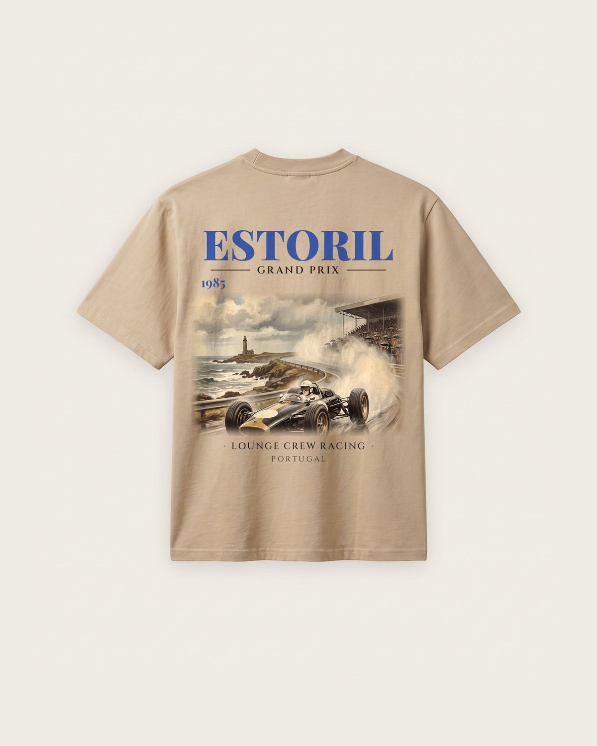 Camiseta “Estoril Grand Prix 1985” — Areia — regular