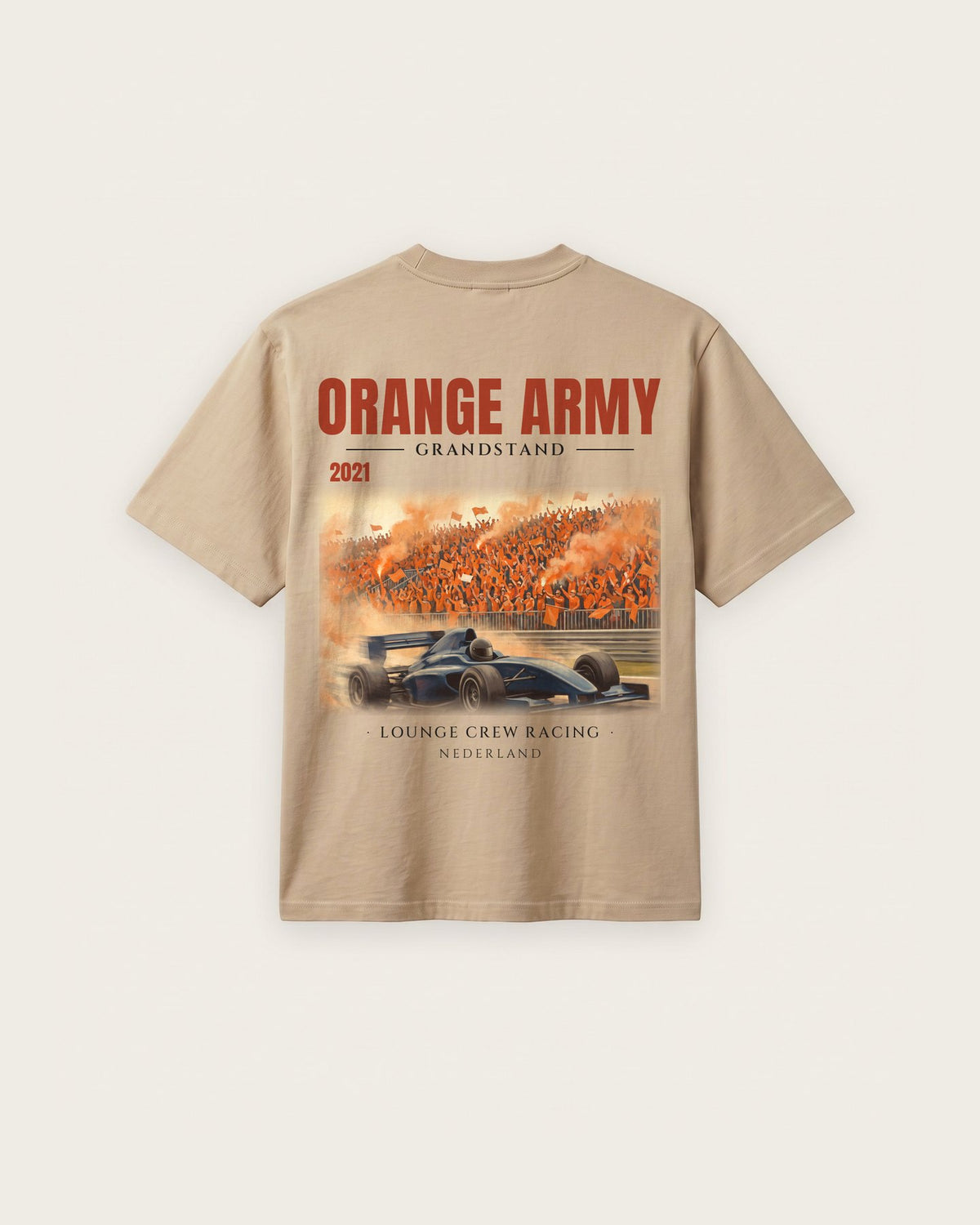Camiseta “Orange Army 2021” — Areia — regular