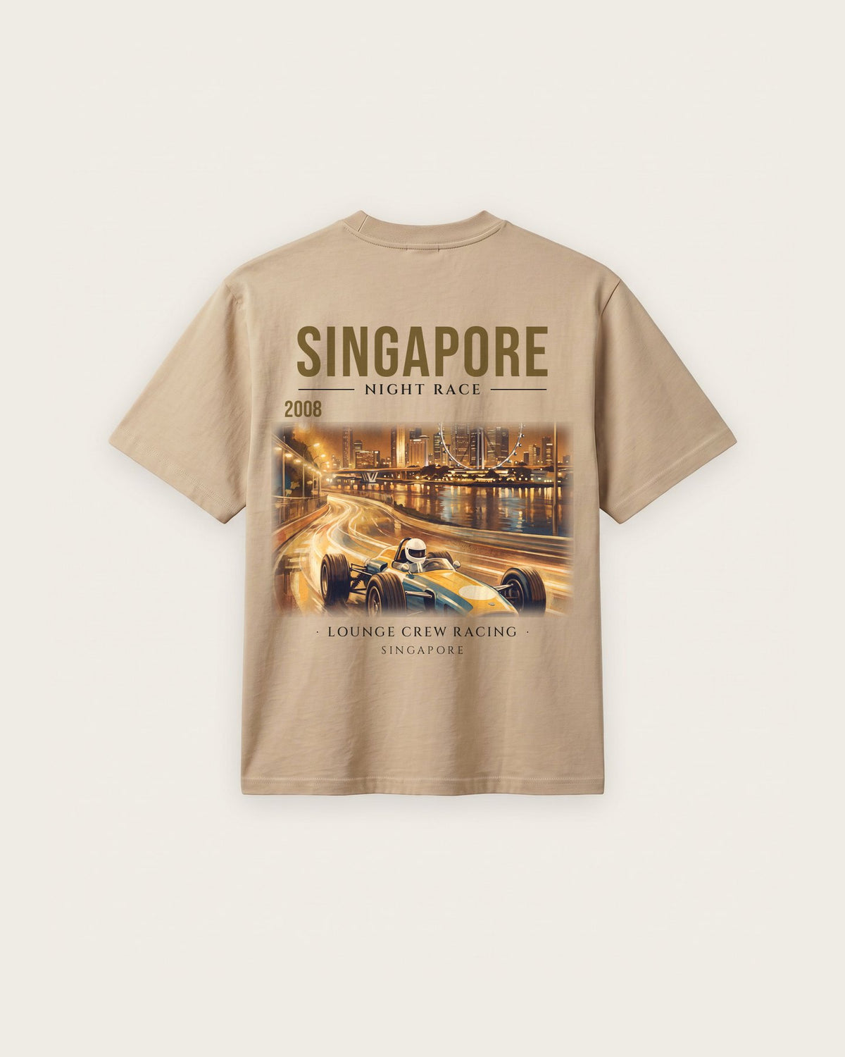 Camiseta “Singapore 2008” — Areia — regular