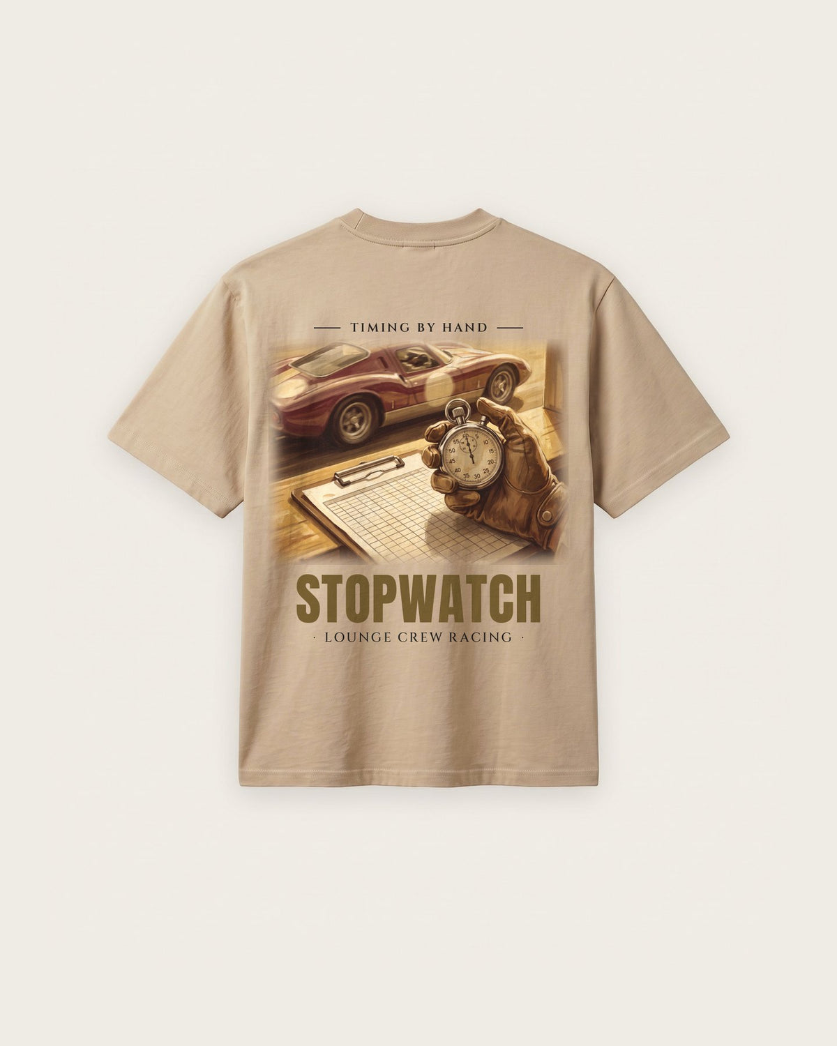Camiseta “Stopwatch” — Areia — regular