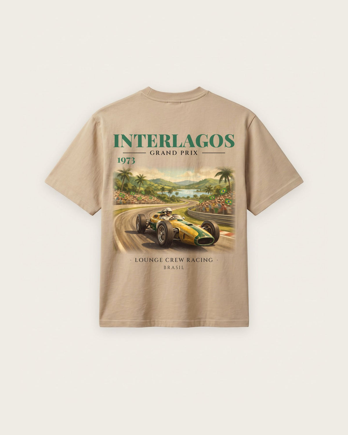 Camiseta “Interlagos Grand Prix 1973” — Areia — regular