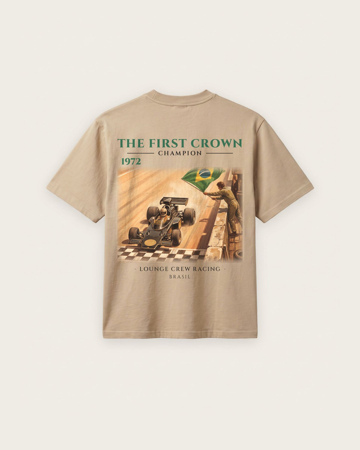 Camiseta “The First Crown 1972” — Areia — regular