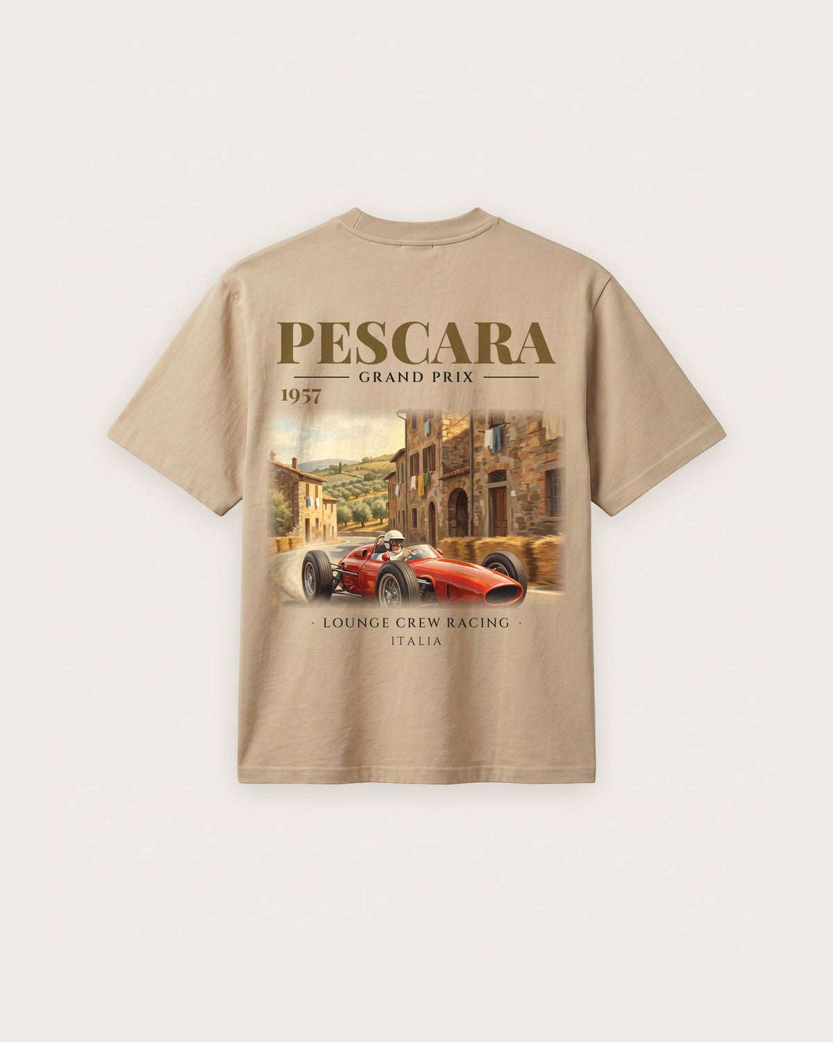 Camiseta “Pescara Grand Prix 1957” — Areia — regular