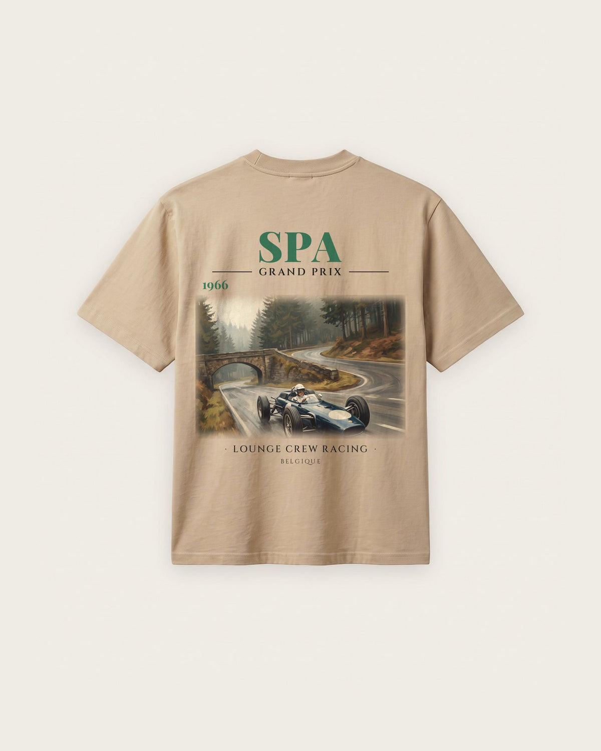 Camiseta “Spa Grand Prix 1966” — Areia — regular