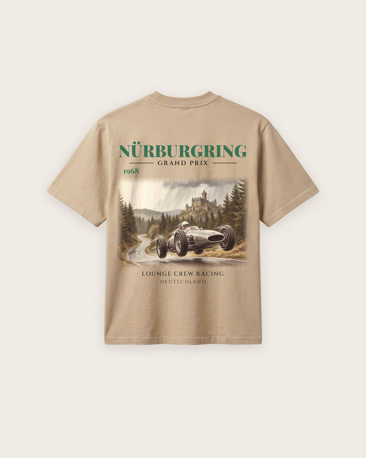 Camiseta “Nürburgring Grand Prix 1968” — Areia — regular