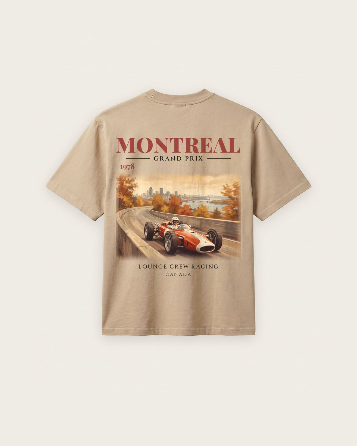Camiseta “Montreal Grand Prix 1978” — Areia — regular