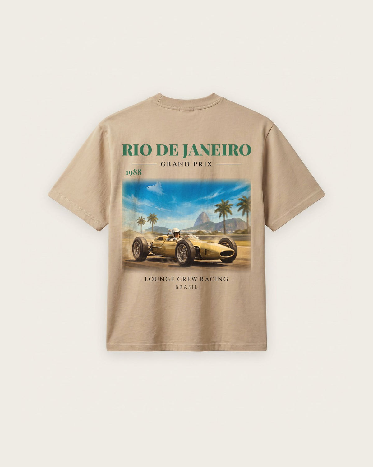 Camiseta “Rio de Janeiro Grand Prix 1988” — Areia — regular