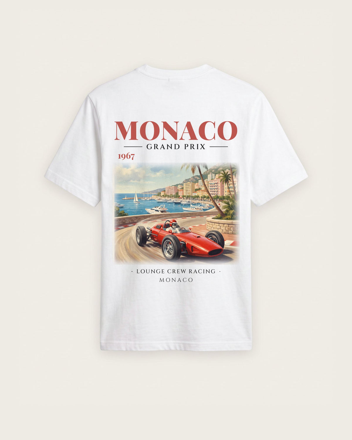 Camiseta “Monaco Grand Prix 1967” — Branco — regular