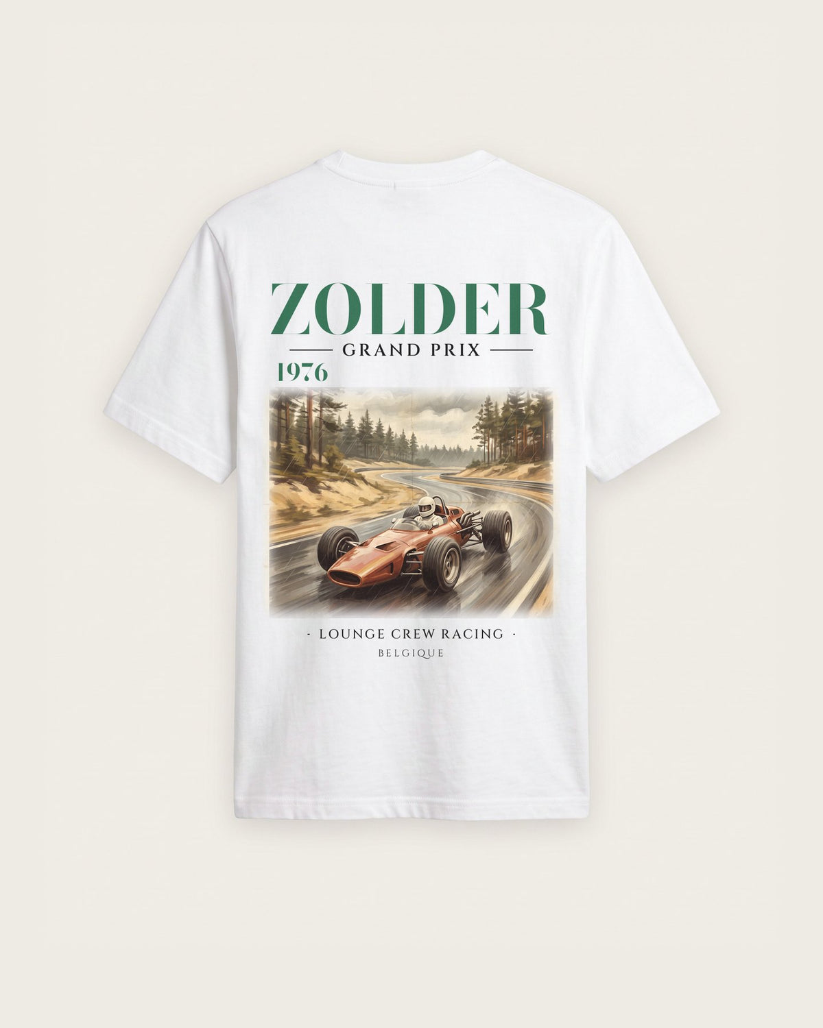 Camiseta “Zolder 1976” — Branco — regular