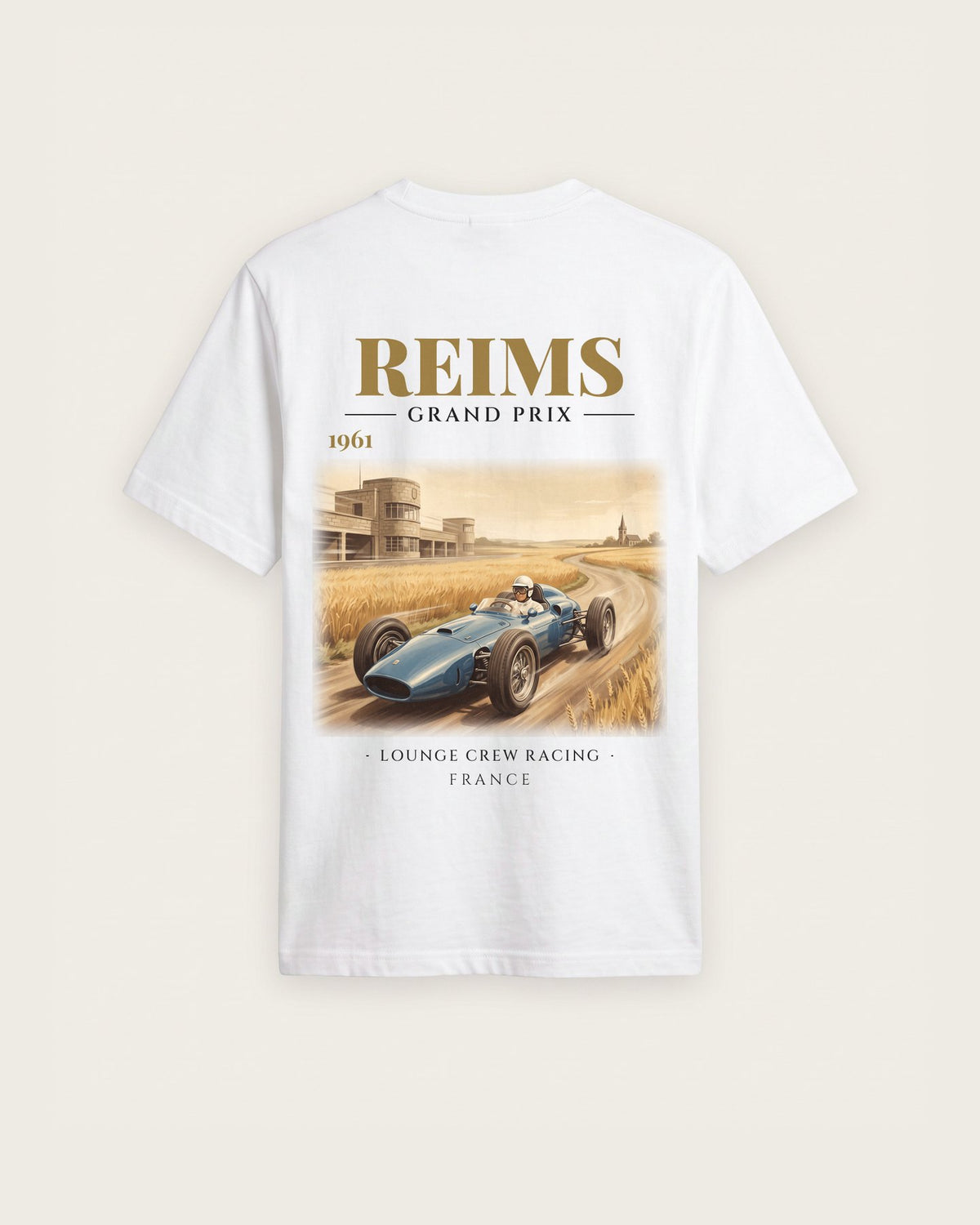 Camiseta “Reims Grand Prix 1961” — Branco — regular