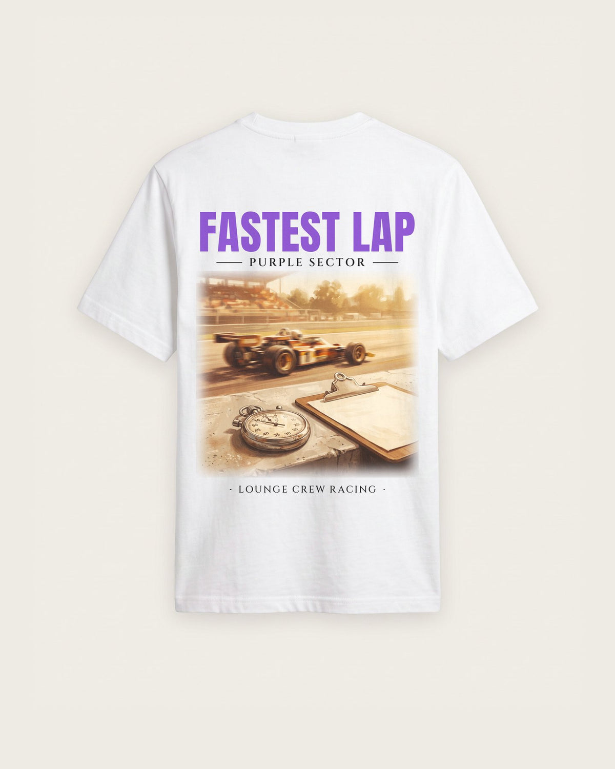Camiseta “Fastest Lap” — Branco — regular