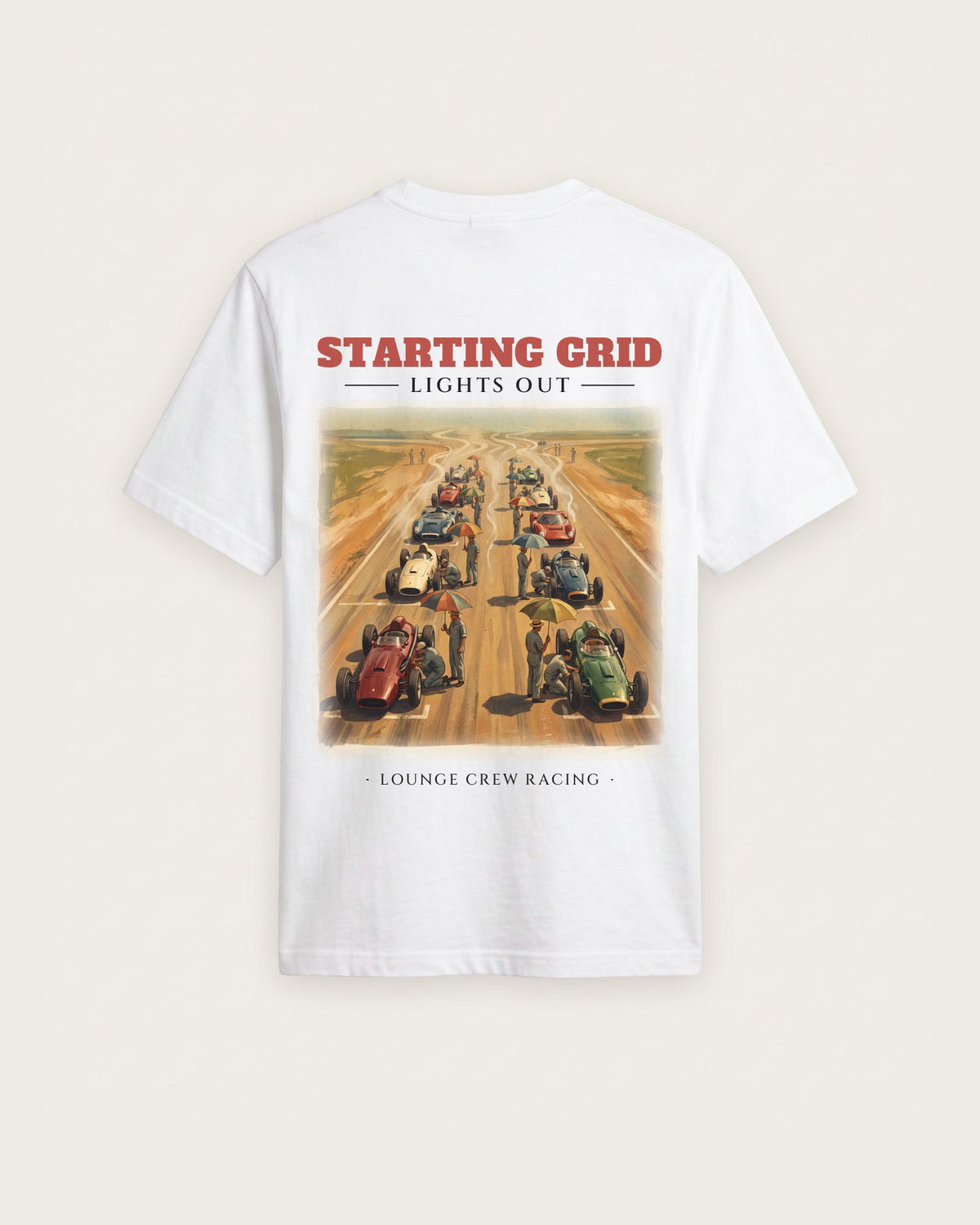 Camiseta “Starting Grid” — Branco — regular
