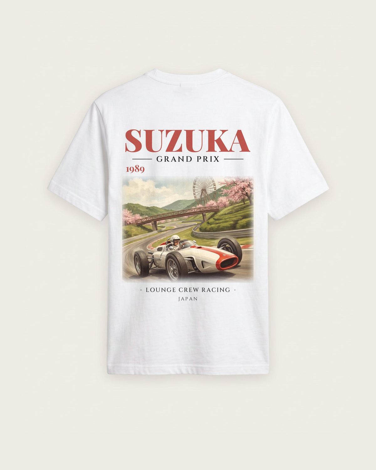 Camiseta “Suzuka Grand Prix 1989” — Branco — regular