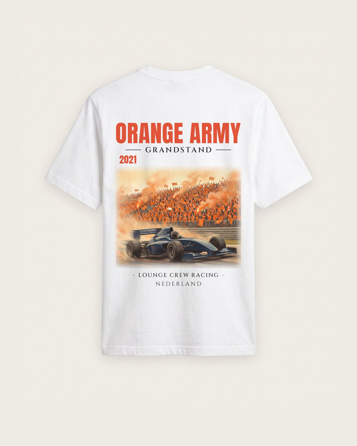 Camiseta “Orange Army 2021” — Branco — regular
