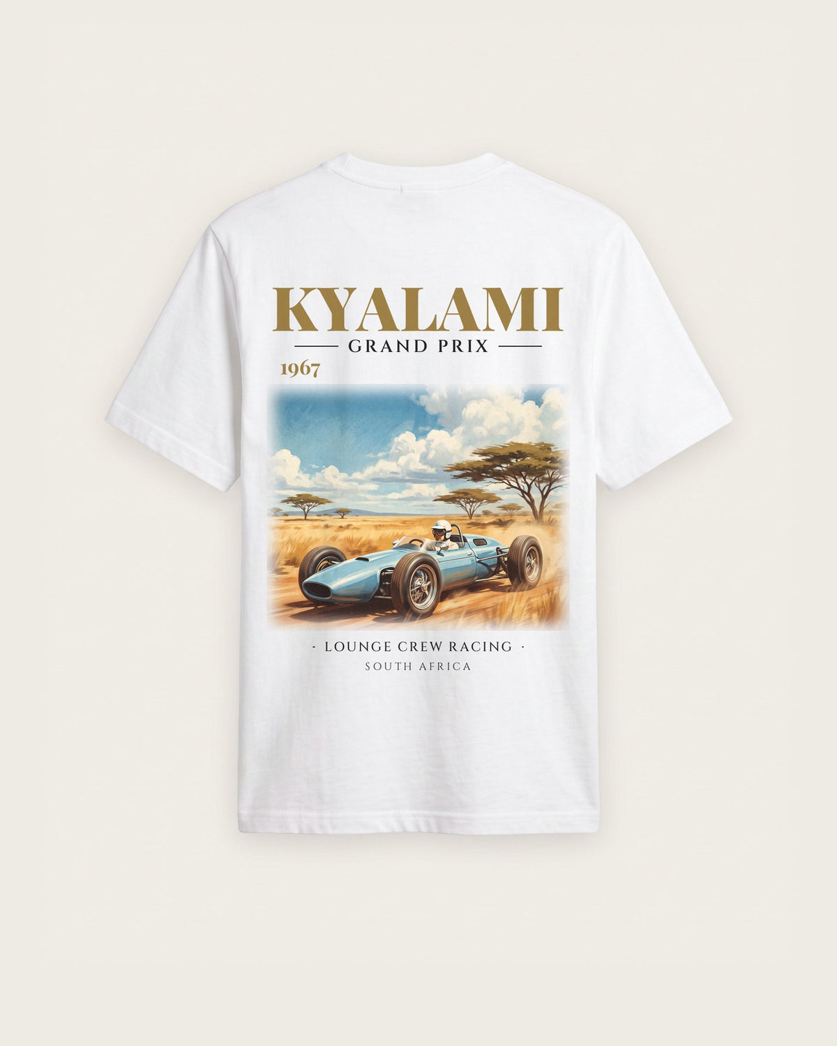 Camiseta “Kyalami Grand Prix 1967” — Branco — regular