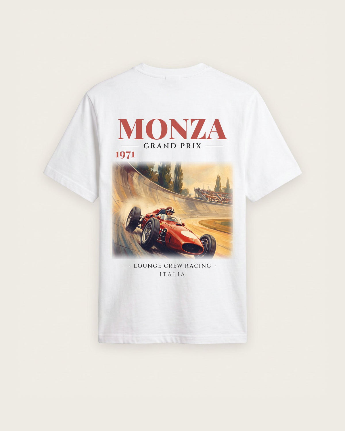 Camiseta “Monza Grand Prix 1971” — Branco — regular