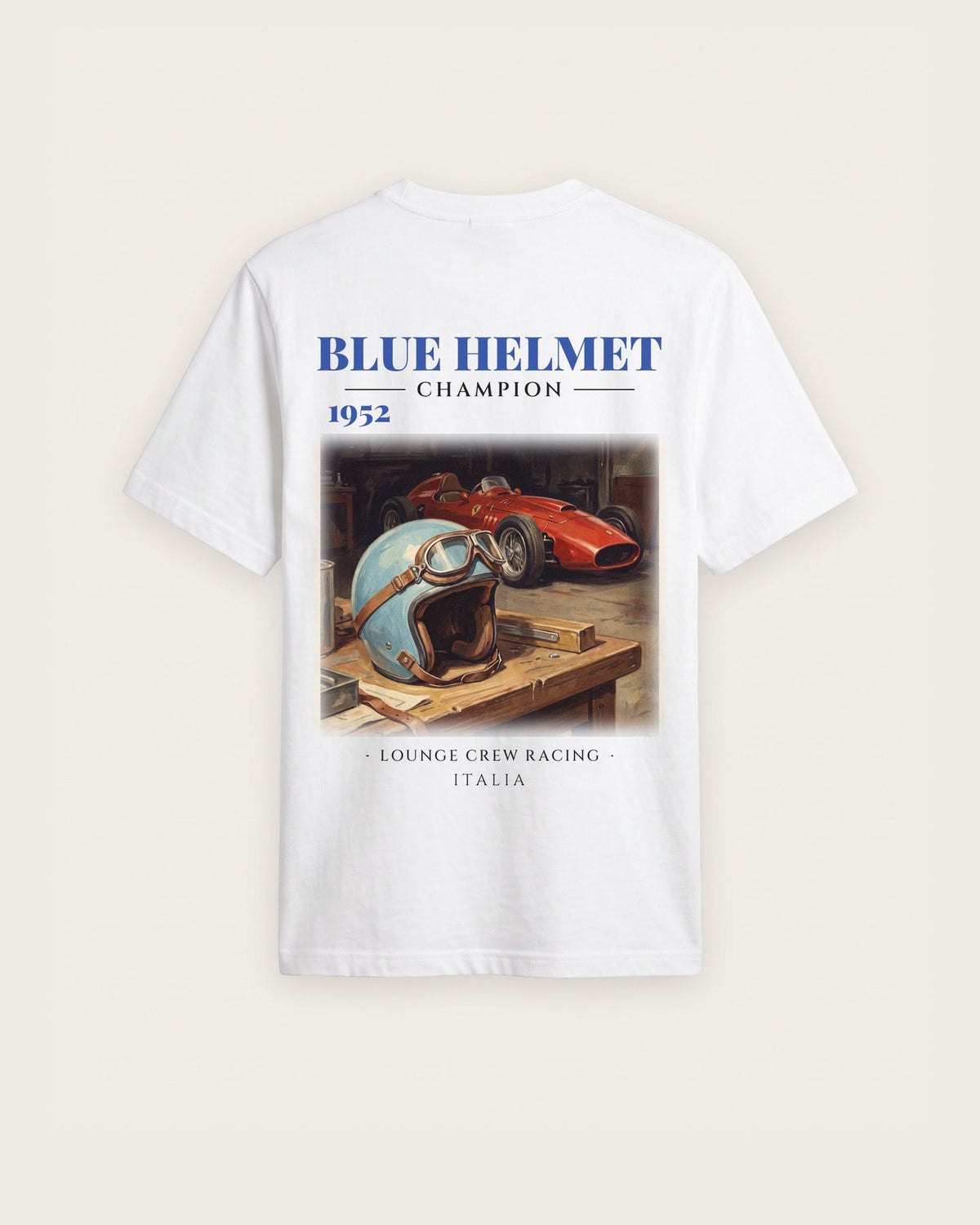 Camiseta “Blue Helmet 1952” — Branco — regular