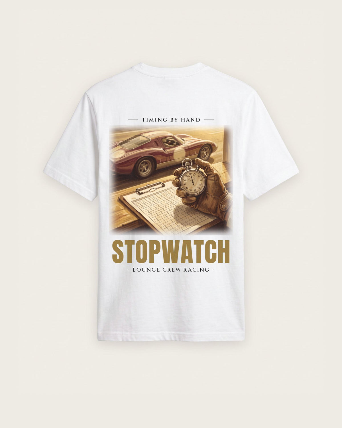 Camiseta “Stopwatch” — Branco — regular