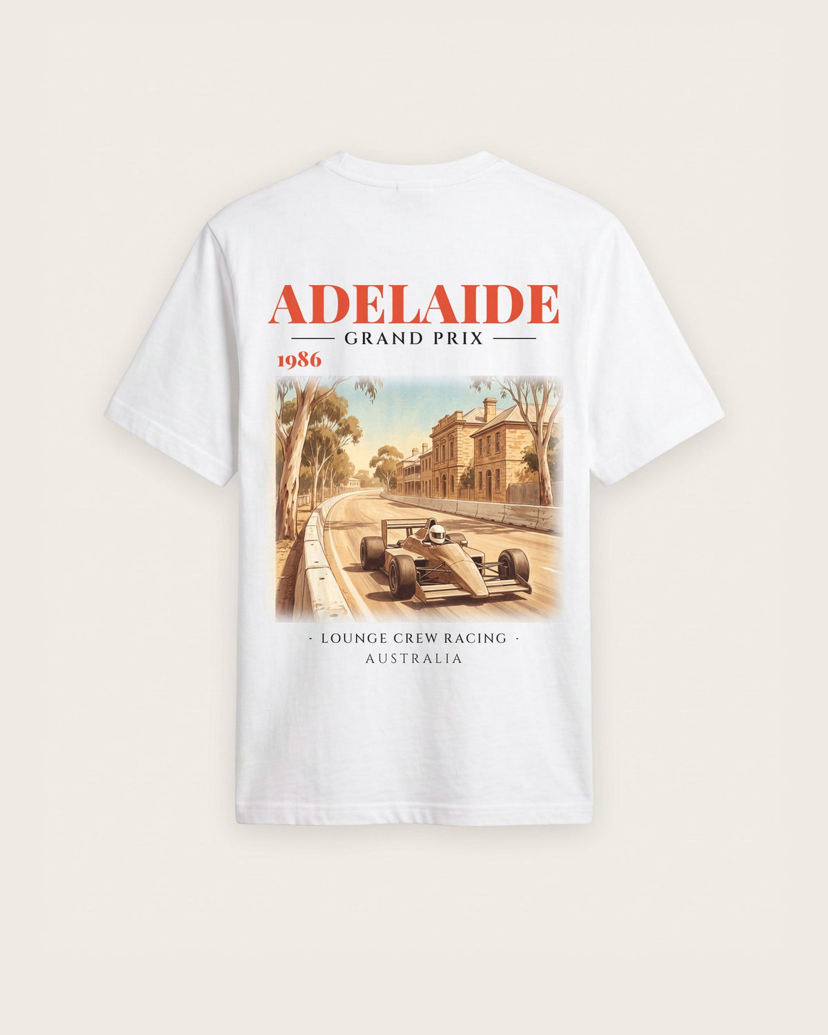 Camiseta “Adelaide 1986” — Branco — regular