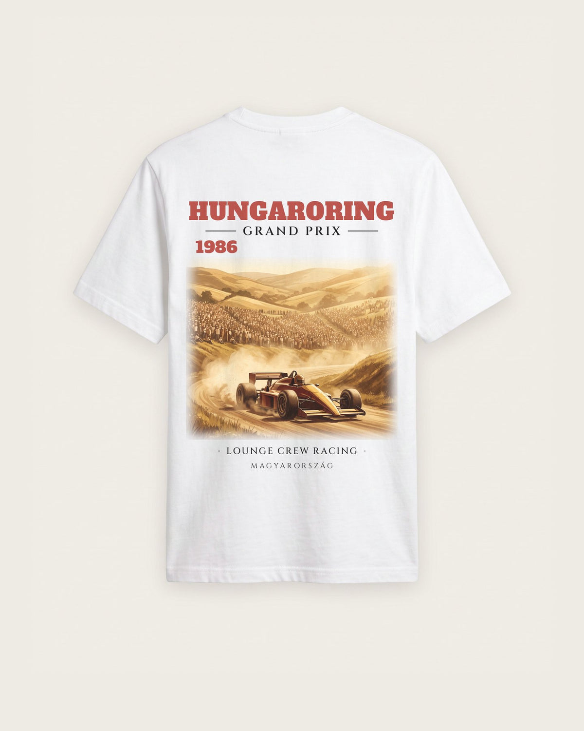 Camiseta “Hungaroring 1986” — Branco — regular
