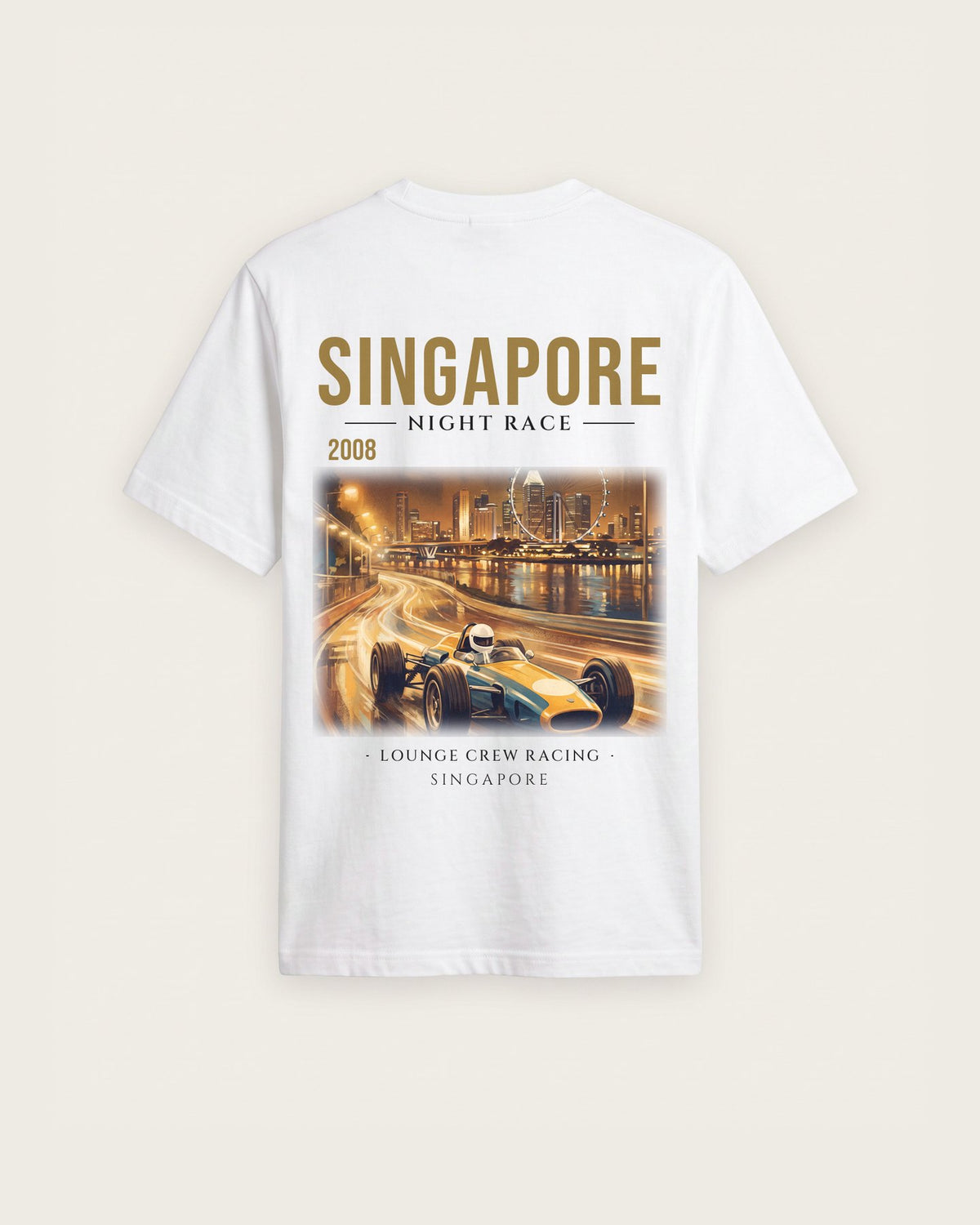Camiseta “Singapore 2008” — Branco — regular