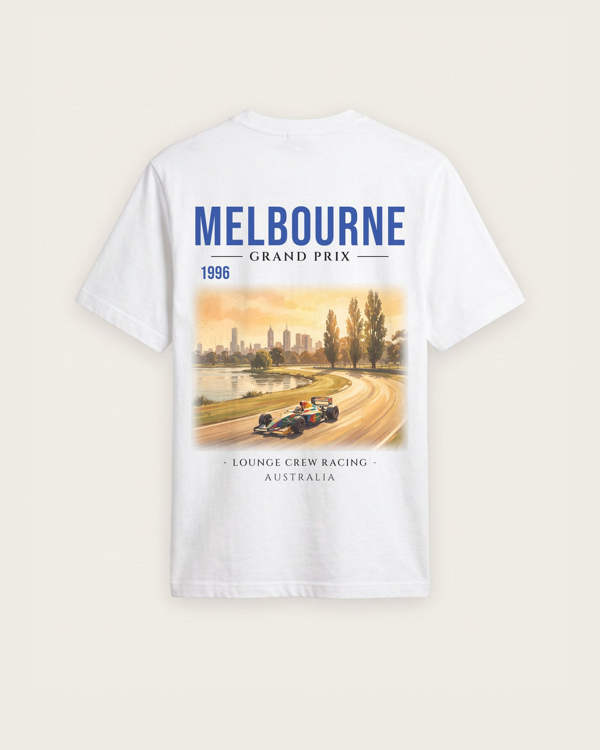 Camiseta “Melbourne 1996” — Branco — regular