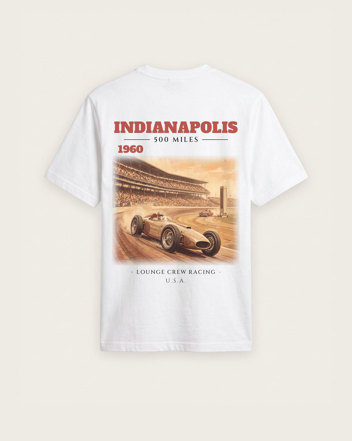Camiseta “Indianapolis 1960” — Branco — regular