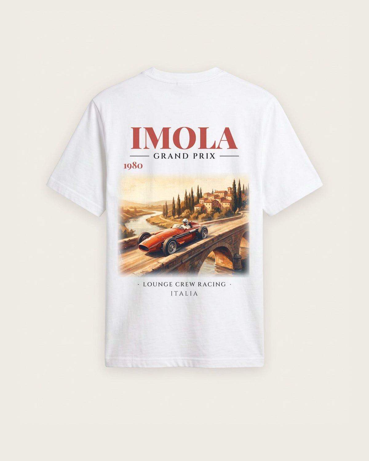 Camiseta “Imola Grand Prix 1980” — Branco — regular