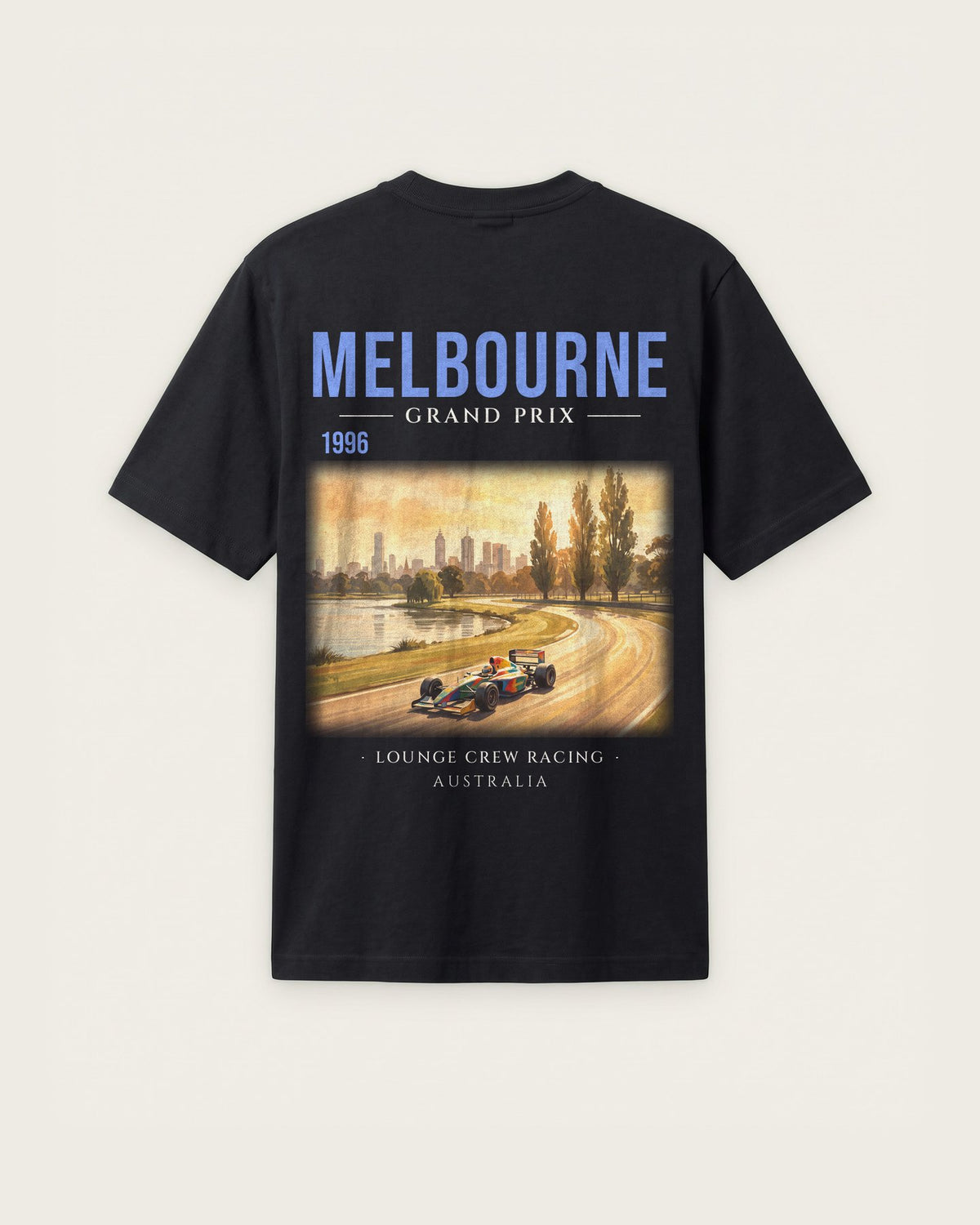 Camiseta “Melbourne 1996” — Preto — regular