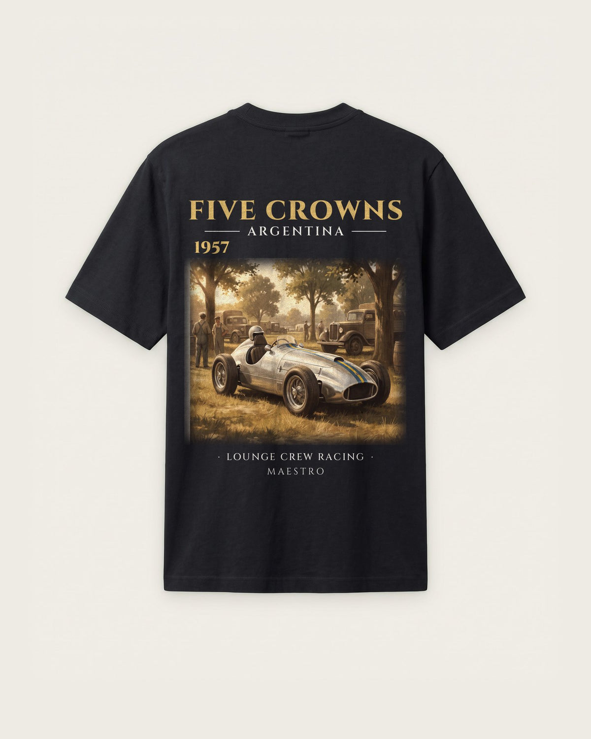 Camiseta “Five Crowns 1957” — Preto — regular