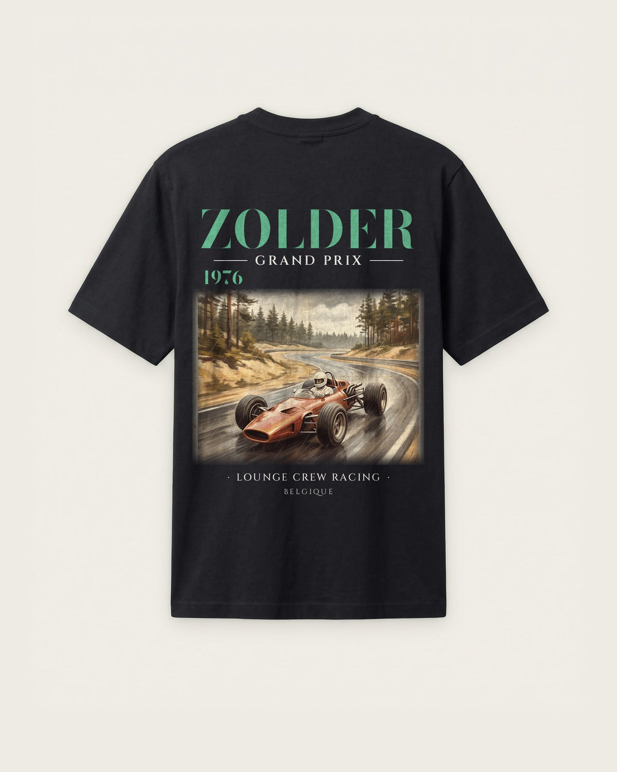 Camiseta “Zolder 1976” — Preto — regular