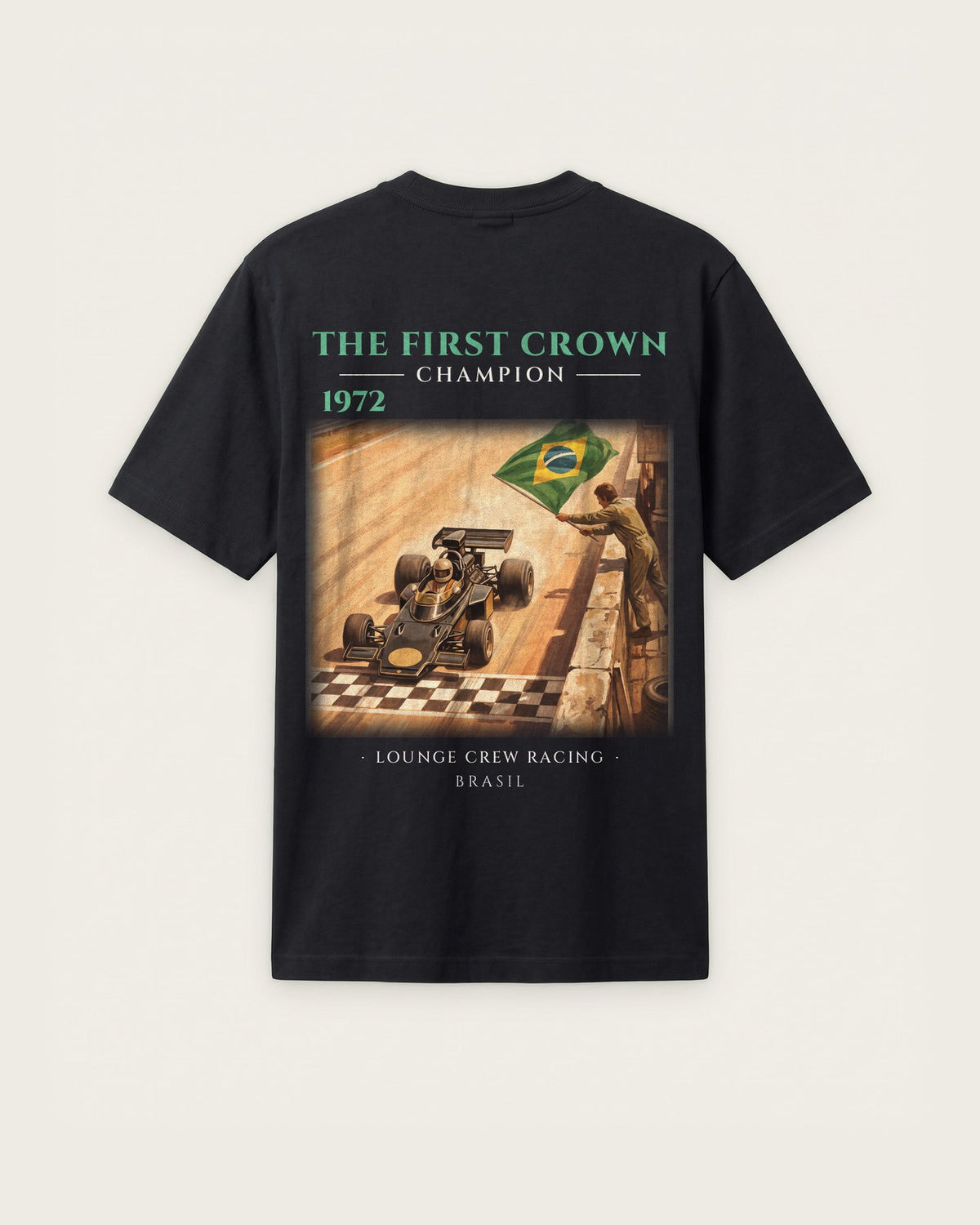 Camiseta “The First Crown 1972” — Preto — regular