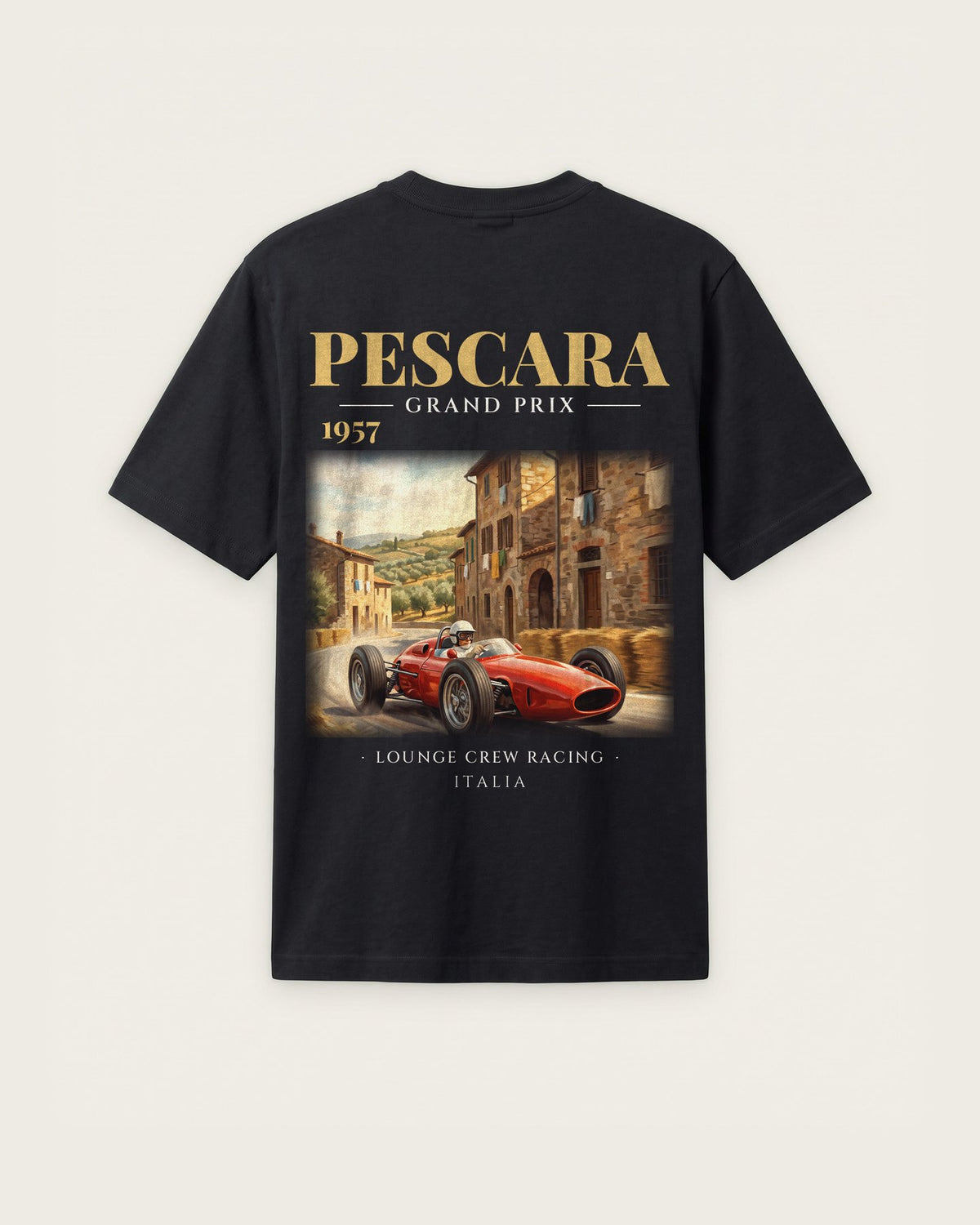 Camiseta “Pescara Grand Prix 1957” — Preto — regular