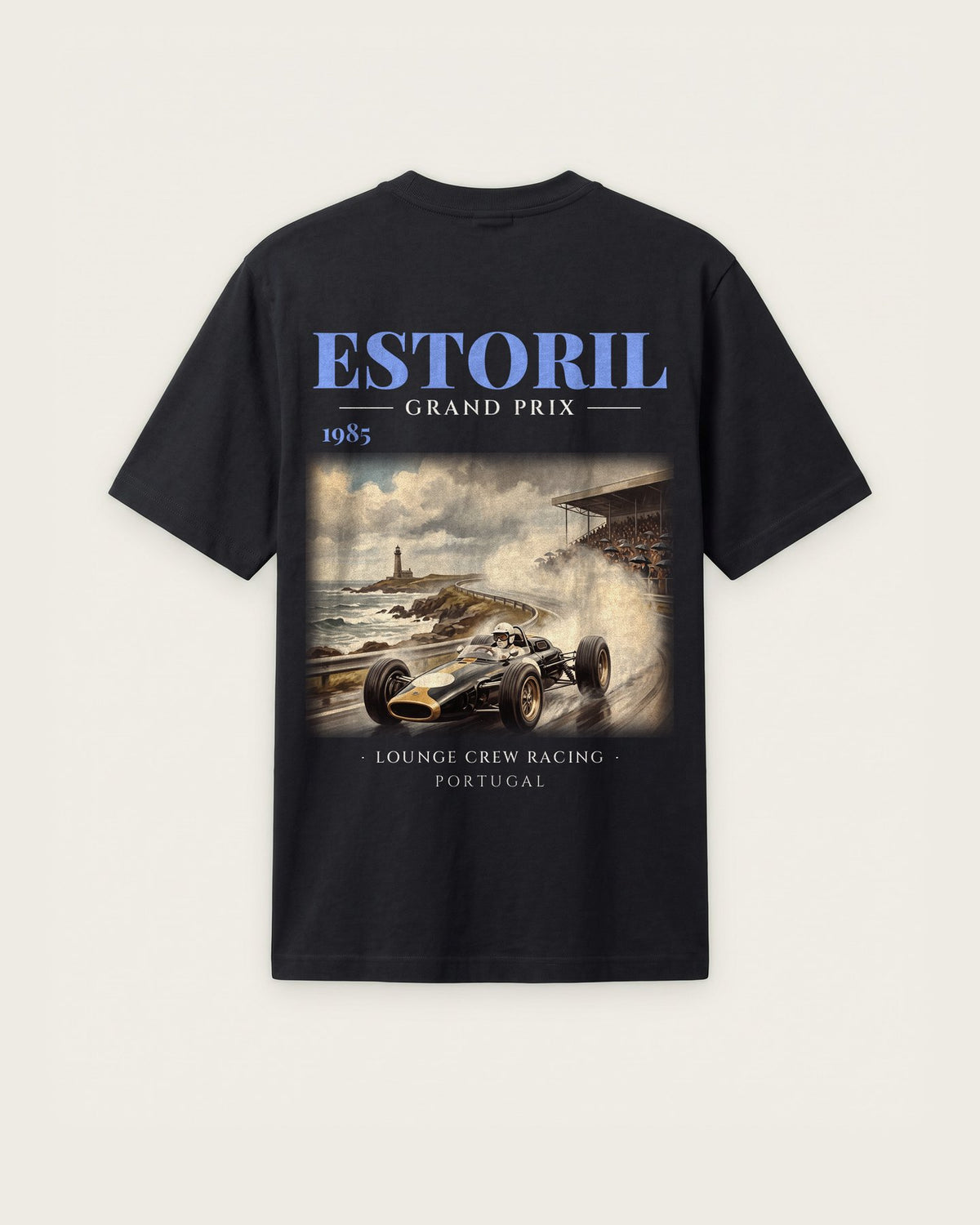 Camiseta “Estoril Grand Prix 1985” — Preto — regular