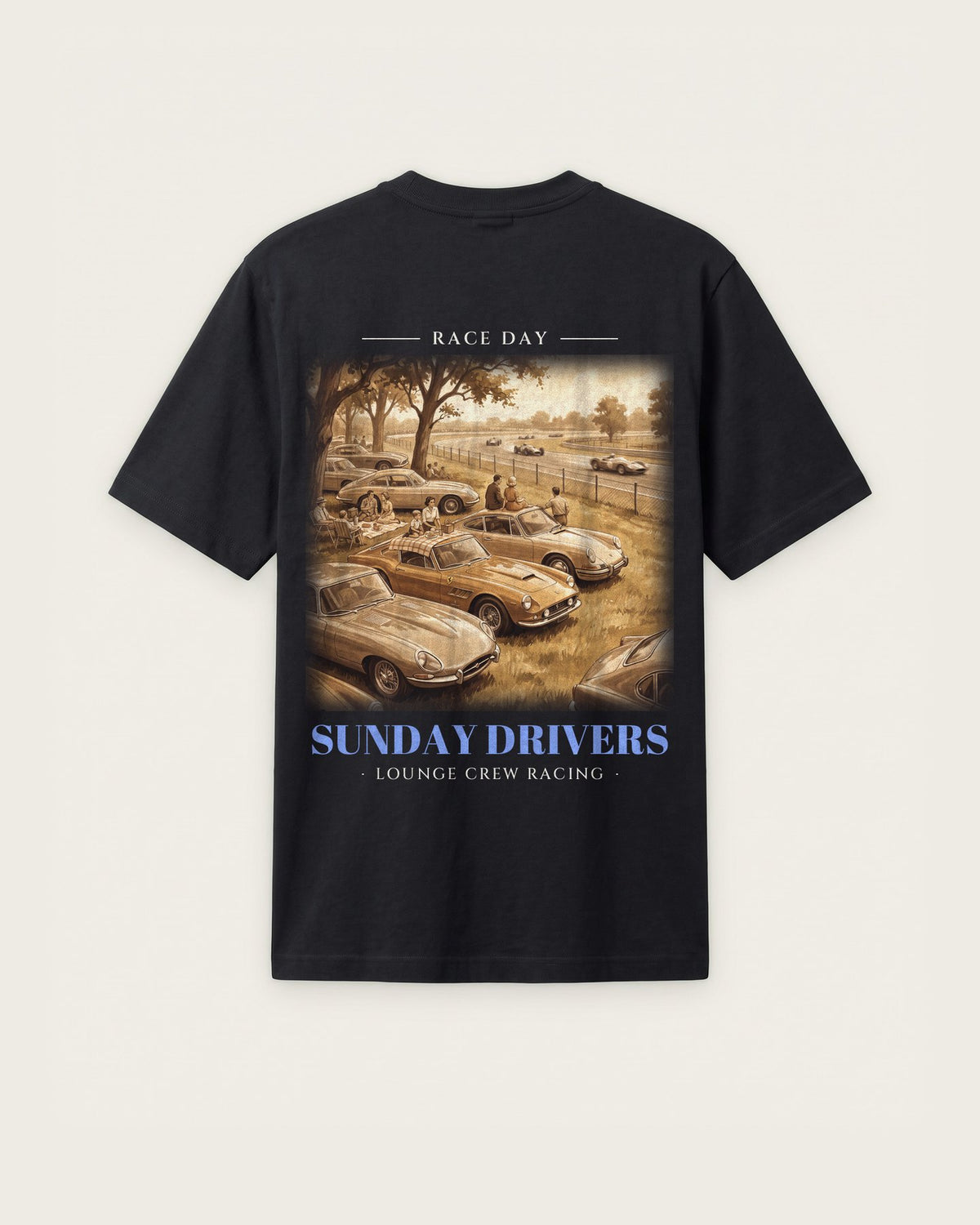 Camiseta “Sunday Drivers” — Preto — regular