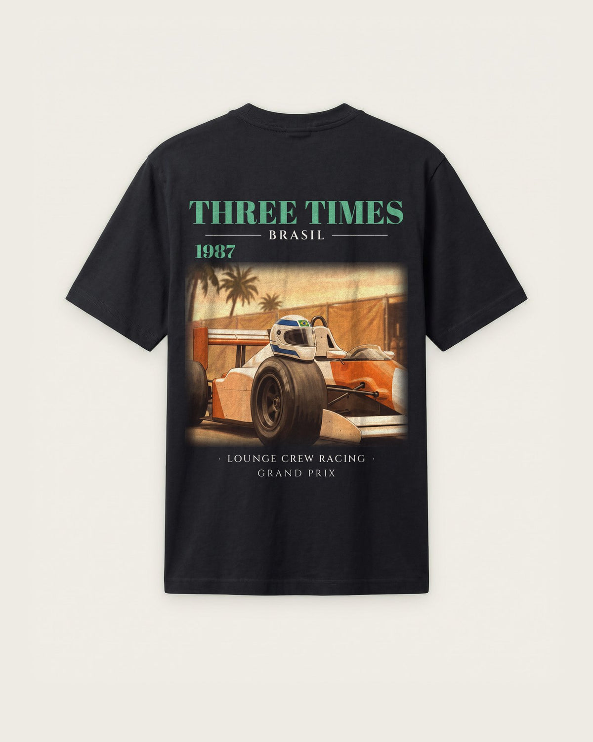 Camiseta “Three Times 1987” — Preto — regular
