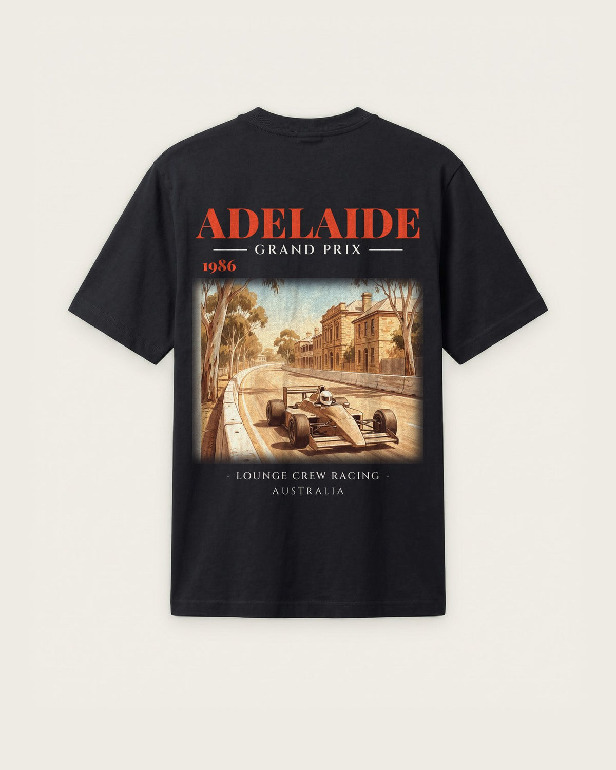 Camiseta “Adelaide 1986” — Preto — regular