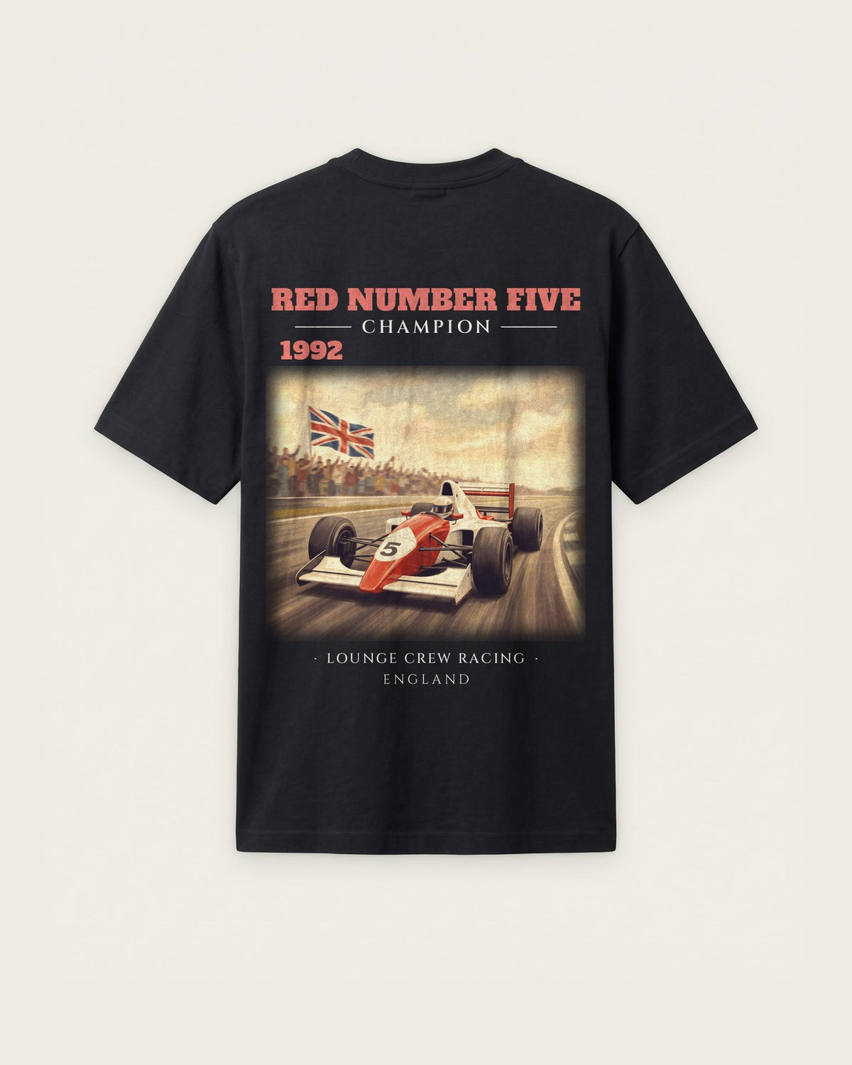 Camiseta “Red Number Five 1992” — Preto — regular