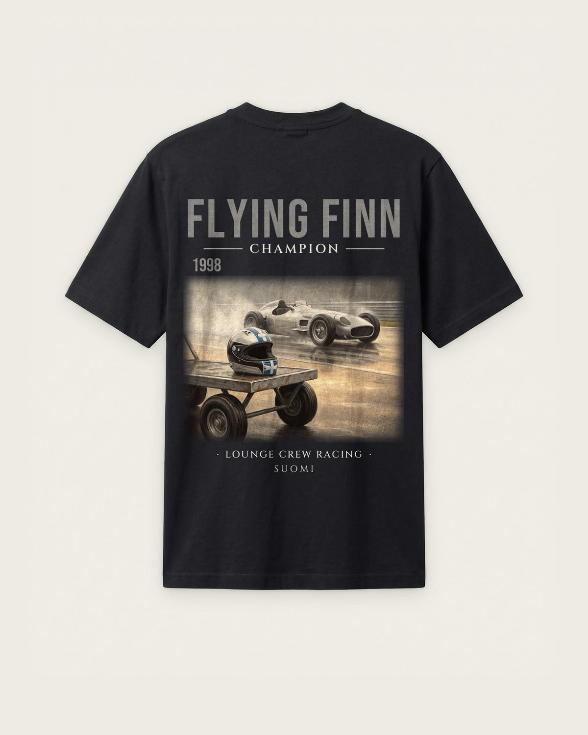 Camiseta “Flying Finn 1998” — Preto — regular