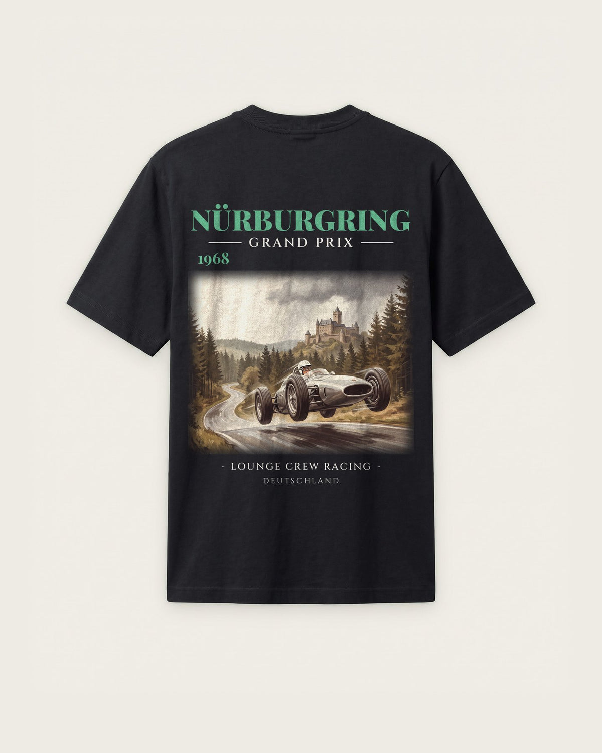 Camiseta “Nürburgring Grand Prix 1968” — Preto — regular