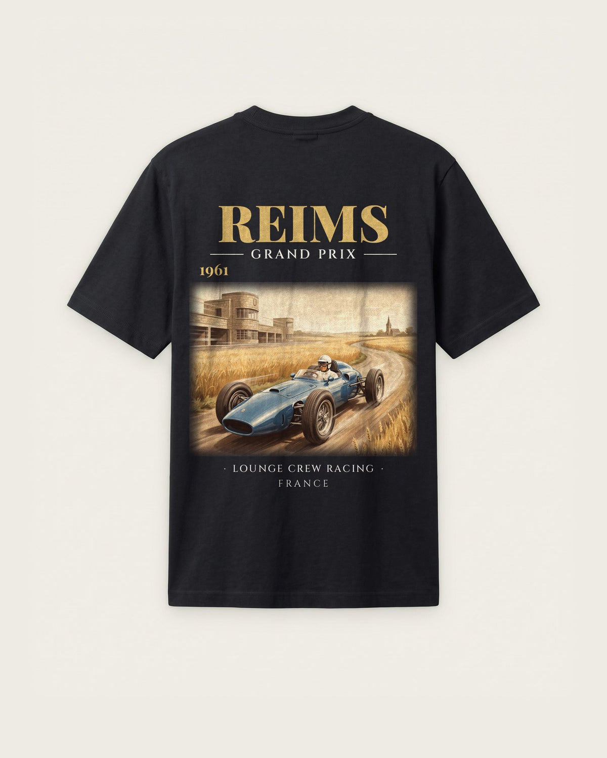 Camiseta “Reims Grand Prix 1961” — Preto — regular