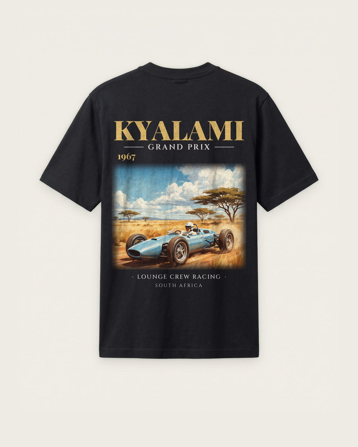 Camiseta “Kyalami Grand Prix 1967” — Preto — regular