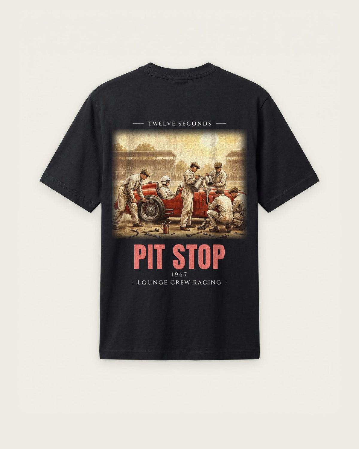 Camiseta “Pit Stop 1967” — Preto — regular