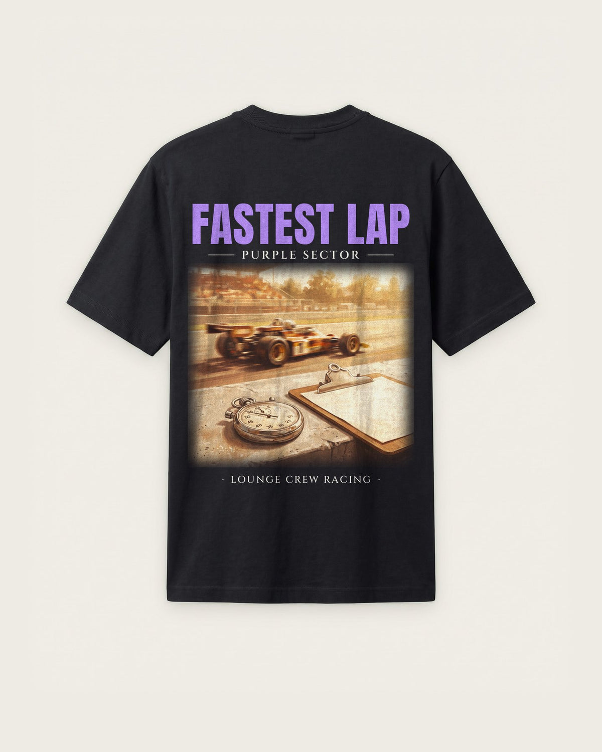 Camiseta “Fastest Lap” — Preto — regular