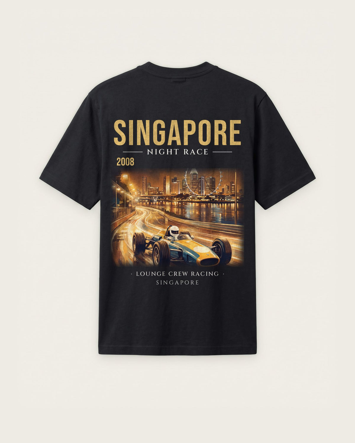 Camiseta “Singapore 2008” — Preto — regular