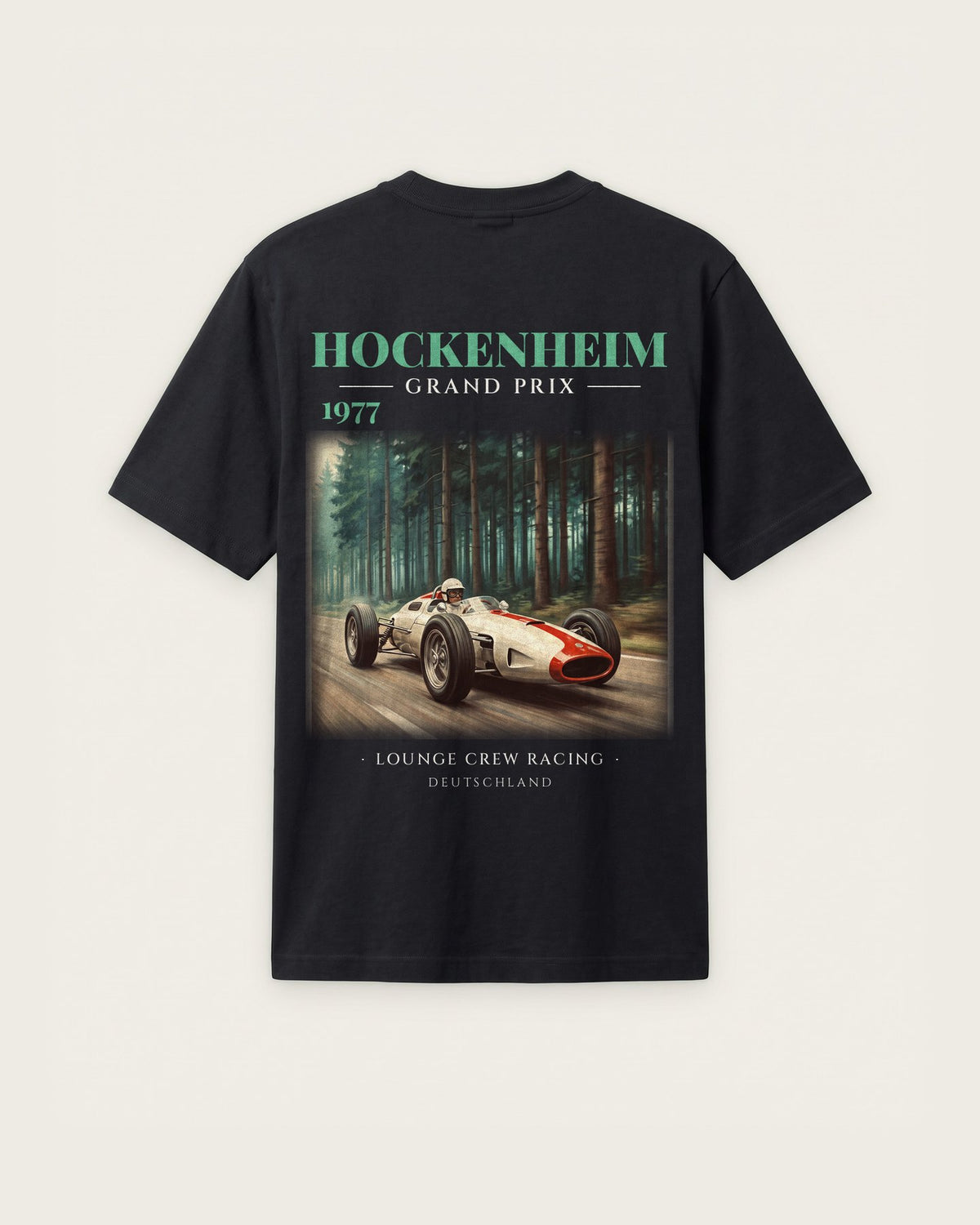 Camiseta “Hockenheim Grand Prix 1977” — Preto — regular